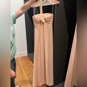 Amsale Blush Bridesmaid Dress